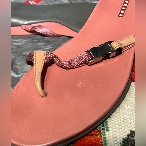 PRADA pink flip flops sandals 7.5 EUC - Picture 8 of 16